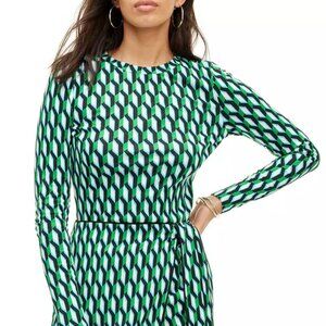 Women's Crewneck Arrow Geo Green Long Sleeve Top - DVF for Target XXS
